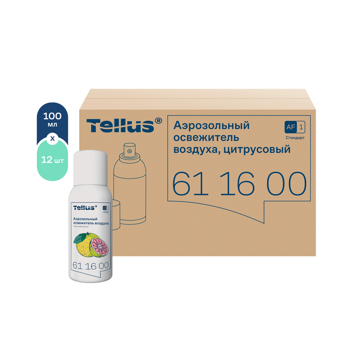 Tellus аэрозольный освежитель воздуха, цитрусовый аромат 