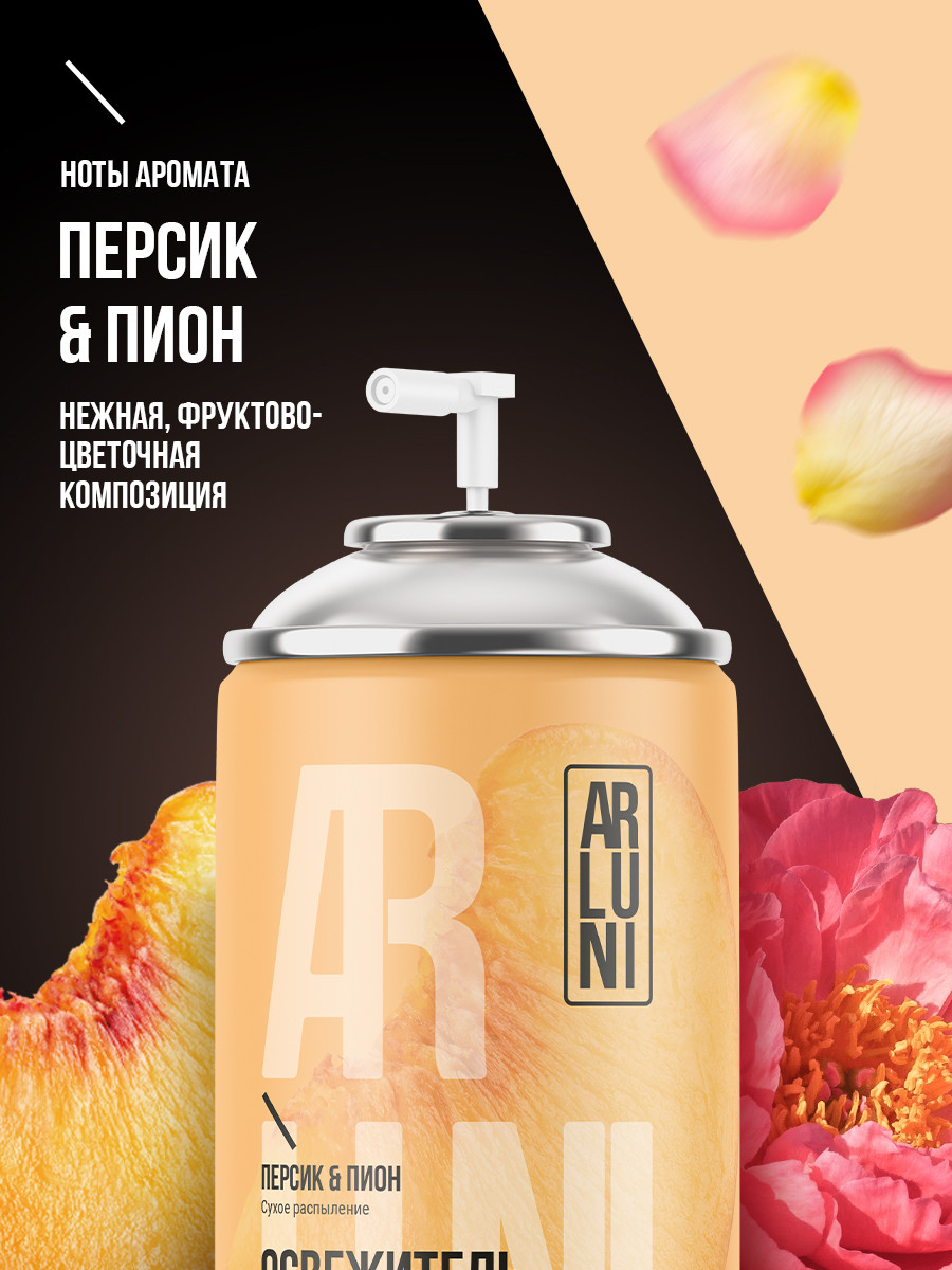 ARLUNI освежитель воздуха Ароматизация, аромат персик, пион 250 мл сменный блок 