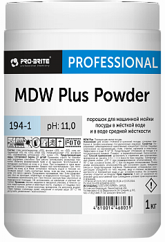 МДВ ПЛЮС Паудер(MDW PLUS Powder) 1л.Порошок для машинной мойки посуды в жёсткой воде(кор 6 шт)