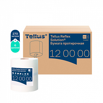 Tellus Reflex Solution Бумага протирочная с центр вытяжкой белый 771л 1сл 6шт
