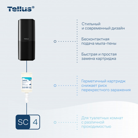Tellus диспенсер для мыла-пены с сенсором черный