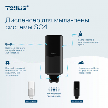 Tellus диспенсер для мыла-пены, черный 