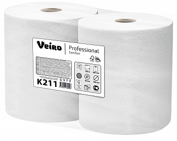 Полотенца Veiro Professional Comfort 1сл 120м белый 2шт в упак (3уп в коробе)