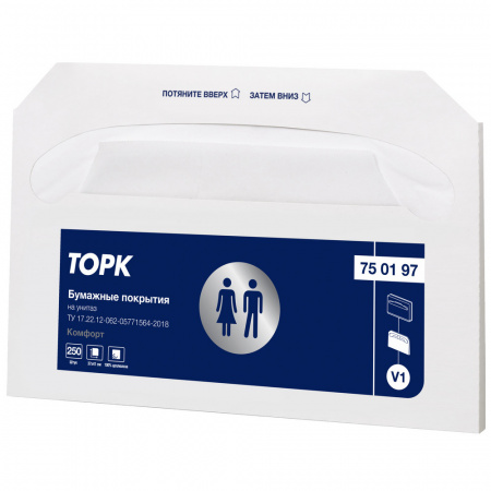 Покрытия на унитаз Торк Комфорт V1 250л бумажные белые/10