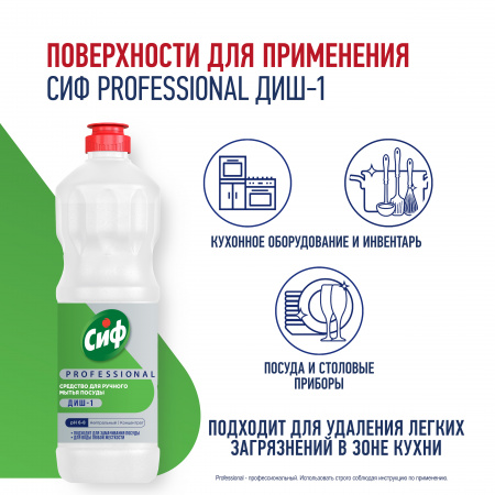 СИФ PROFESSIONAL ДИШ-1 СРЕДСТВО ДЛЯ РУЧНОГО МЫТЬЯ ПОСУДЫ 12Х1Л           