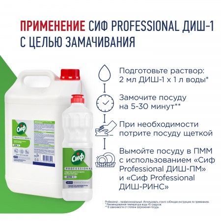  СИФ PROFESSIONAL ДИШ-1 СРЕДСТВО ДЛЯ РУЧНОГО МЫТЬЯ ПОСУДЫ 2Х5Л      