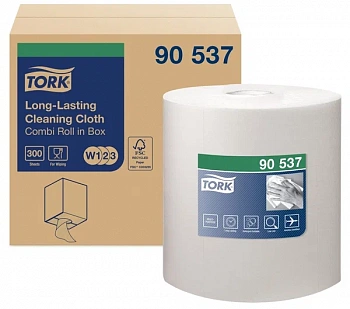 Материал нетканый Tork Premium 1сл 300л д/интенсивной очистки со съемной втулкой малый рулон белый
