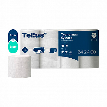 Бумага туалетная Tellus Комфорт Т4 3сл 16,1м в стандарт рул белая 8рул.упак/7