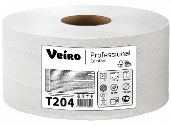 Туалетная бумага в средних рулонах Veiro Professional Comfort 2сл 170м белый (12рул в коробе)