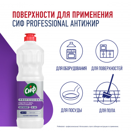 СИФ PROFESSIONAL АНТИЖИР СРЕДСТВО ОТ ЖИРА, НАГАРА И КОПОТИ 12Х1Л                              